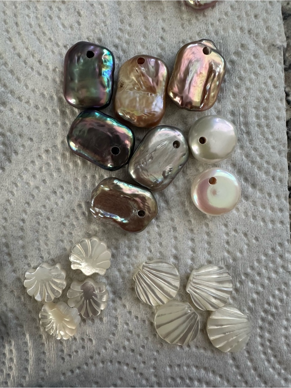 Jewelry Supply Assortment Pearl Mother of Pearl White Pink Purple DIY Jewelry - Picture 5 of 6